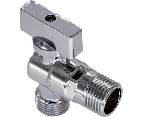 Шаровой кран для бытовых приборов СТМ угловой 1/2""х1/2"" г/ш., удлиненная резьба, с отражателем, бабочка, хром CAMF1212 