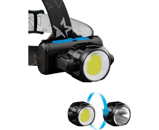 Светодиодный налобный фонарь КОСМОС 3Вт XPE, 5Вт COB, 1200Mah LI-On, зарядка Micro USB KOCH5WLi-On 