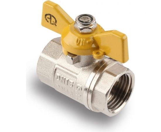 Шаровой кран для газа AQUALINK 3/4 вн-вн бабочка 7108 – изображение 2