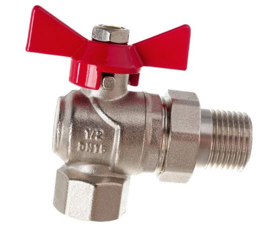 Шаровой кран EUROS Grand угловой с американкой (ручка-бабочка), 1/2"" ВР-НР EU.YT1288030 12_k – изображение 2