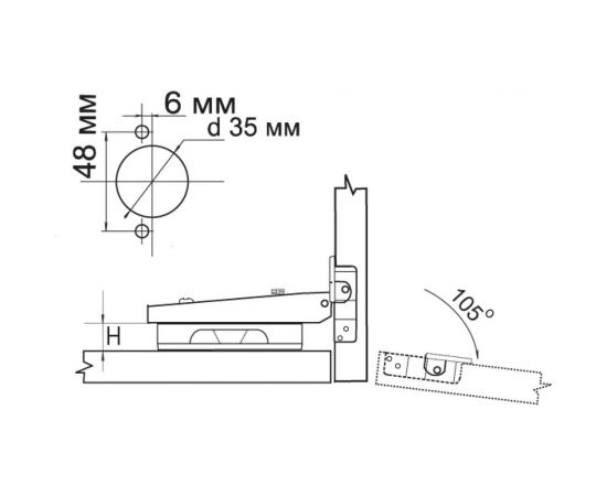 Накладная петля MF 91370.022 Clip-on с доводчиком 9550v – изображение 2