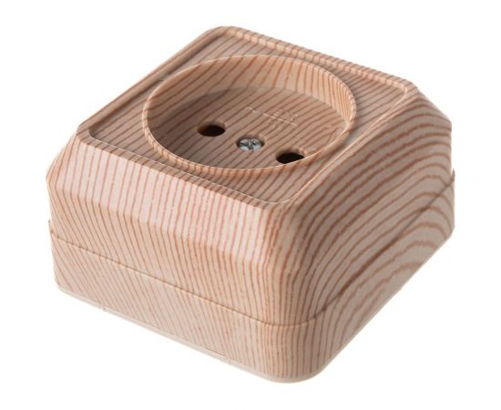 Розетка открытой установки 2П IP20 10А, сосна TDM Ладога SQ1801-0049 – изображение 2