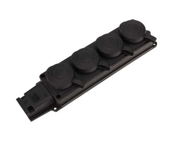 Штепсельная четырехместная влагозащищенная розетка PROCONNECT 2P+PE 230V, 16 А, IP44 каучук 111-114-4 – изображение 2