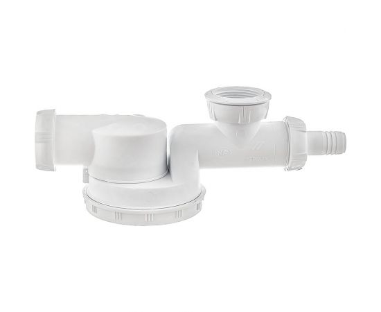 Сифон Wirquin ESPACE 1 1/2 х 40 мм, сверхплоский, с отводом для стиральной машины, без выпуска 30717975 – изображение 2