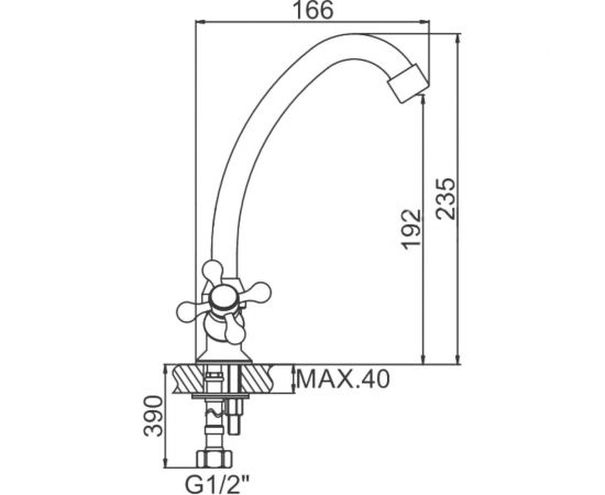 Смеситель для кухни LEDEME керамика, силумин, L4026 806830 – изображение 2
