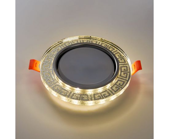 Встраиваемый светильник для натяжных потолков с белой LED подсветкой Feron CD4981 GX53, прозрачный, золото, 41907 – изображение 2