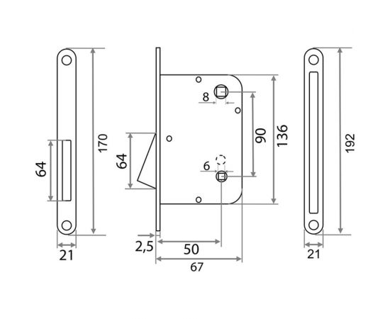 Магнитная санузловая защелка Trodos CP хром 202014 – изображение 2