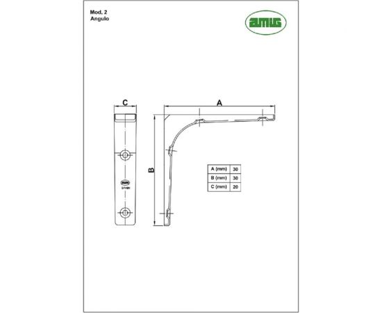Кронштейн Amig белый 2-30x30 – изображение 2