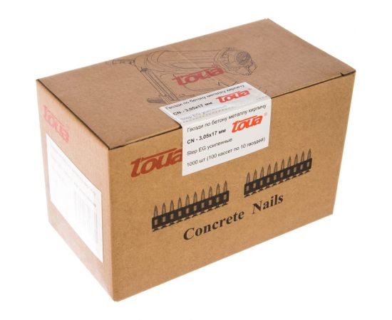 Гвозди по бетону усиленные (3,05х17 мм; 1000 шт) TOUA 30517stepEG – изображение 3