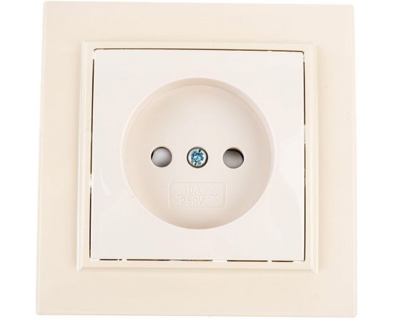 1-местная розетка EKF Минск СП без заземления, 10 А, с защитными шторками, бежевый ERR10-022-200 – изображение 3
