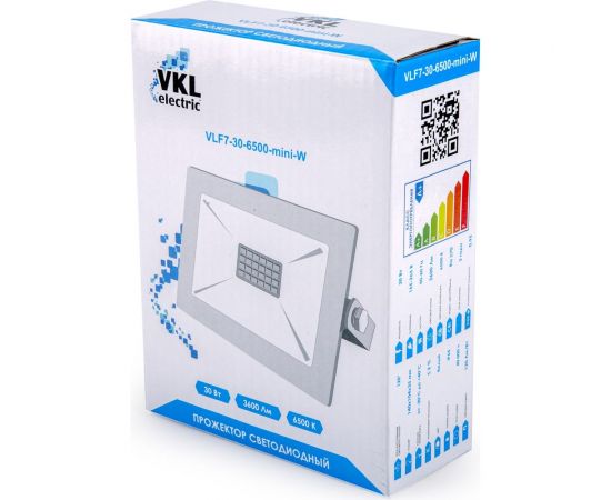 Прожектор VKL electric LED 30W VLF7-30-6500-mini-W 6500К 3600Лм 220V IP65 белый 1191949 – изображение 3