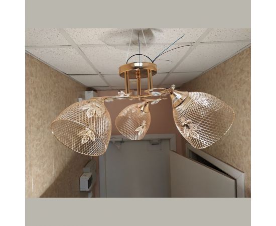 Люстра JUPITER LIGHTING золото-3х60W E27 230V, 24 см-44 см-44 см MО 85-5008/3 – изображение 3