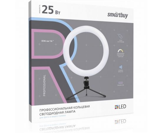 Кольцевая светодиодная лампа Smartbuy 36 см с держателем для телефона для профессиональной съемки SBL-TTL-14 – изображение 4