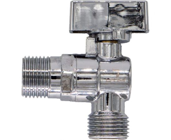 Шаровой кран для бытовых приборов СТМ угловой 1/2""х1/2"" г/ш., удлиненная резьба, с отражателем, бабочка, хром CAMF1212 – изображение 4