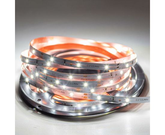 Светодиодная лента MAKSILED 12В, 30д/м, 7.2Вт/м, IP20, 750лм/м, 6500K, 10м ML-R30-2835-CW-S(10m) ML-R30-2835-CW-S(10m) – изображение 4