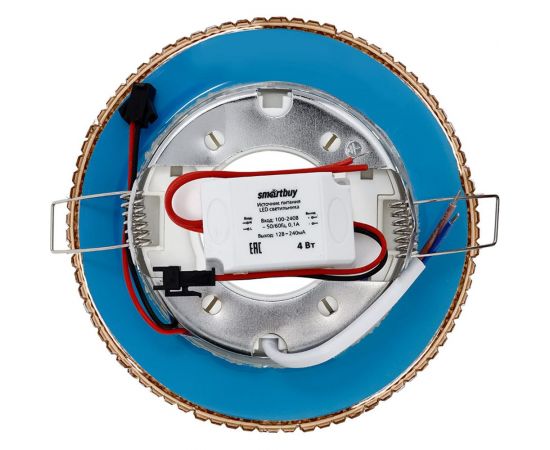 Встраиваемый светильник Smartbuy под лампу GX53 с LED подсветкой шампань SBL-071CHM-GX53 – изображение 6