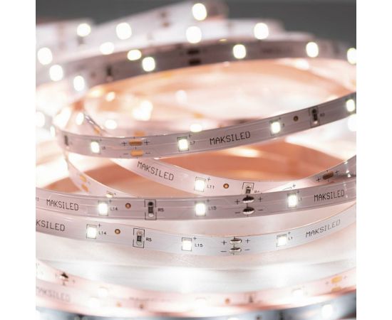Светодиодная лента MAKSILED 12В, 30д/м, 7.2Вт/м, IP20, 750лм/м, 6500K, 10м ML-R30-2835-CW-S(10m) ML-R30-2835-CW-S(10m) – изображение 6