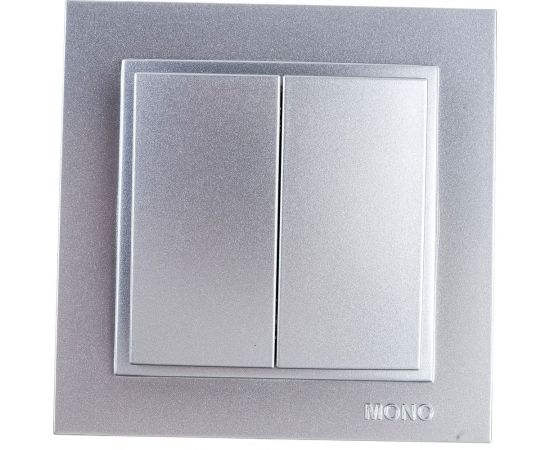 Двухклавишный выключатель MONO ELECTRIC Despina, серебро 102-212125-102 