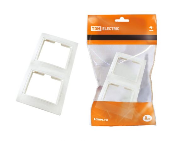 Двухпостовая вертикальная рамка, белая TDM Таймыр SQ1814-0025 