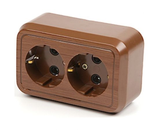 Розетка открытой установки ООО МПО Электротехника 2 мест. с з/к 2816 