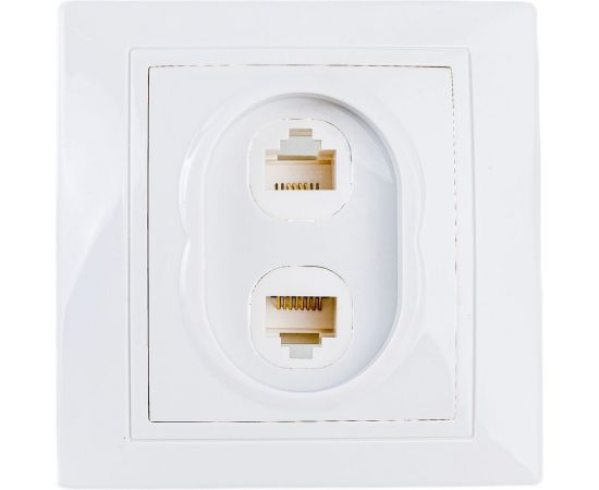 Телефонная розетка RJ11 + компьютерная RJ45, белая TDM Таймыр SQ1814-0023 