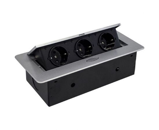 Горизонтальная выдвижная Розетка ROCKETSOCKET 3EU Серая OvalC AM-G3EU-15 