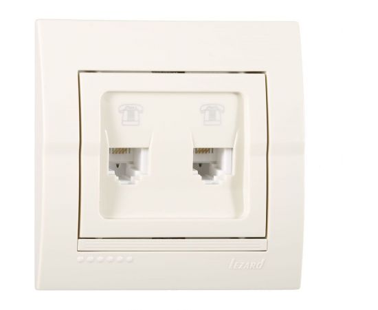 Розетка Lezard DERIY RJ11x2 евро крем 702-0303-138 