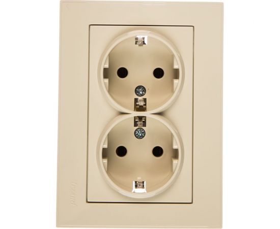 Двойная розетка LEZARD RAIN с/ з керамика крем 703-0303-127 