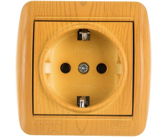 Розетка Lezard NATA с заземлением керамика ольха 710-0700-122 