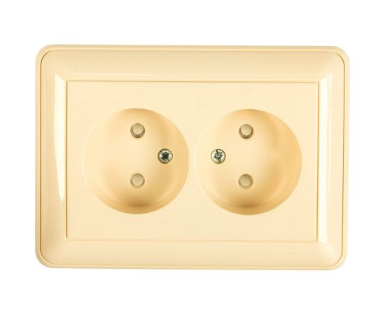 Двухместная розетка с рамкой, слоновая кость WESSEN 59 Schneider ELectric RS16-254-28 
