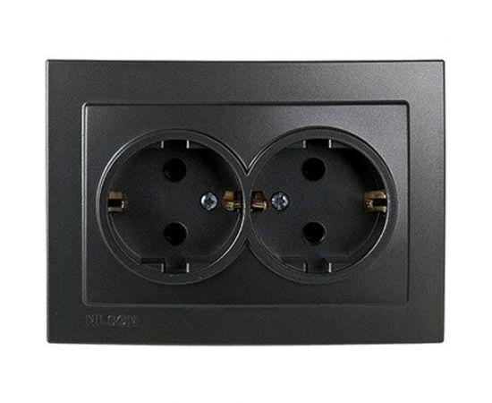 Розетка NILSON 2СП з/к черная Touran 24221025 