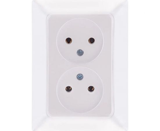 Розетка NE-AD 2-гнезда без заземления, керамика, 16А, 250В, Aras, Белый жемчуг, 93-126-75-P 