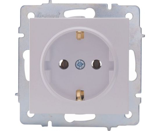 Розетка Lezard VESNA с заземлением, ПБТ, жемчужно-белый перламутр 742-3088-122B 