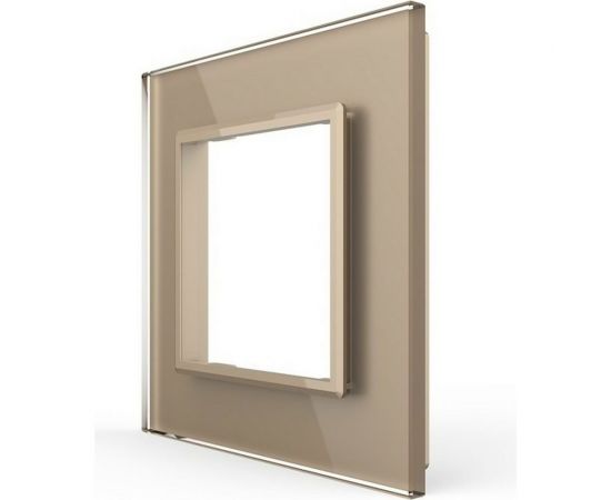 Рамка для розетки LIVOLO 1 пост, цвет золотой, стекло BB-C7-SR-13 