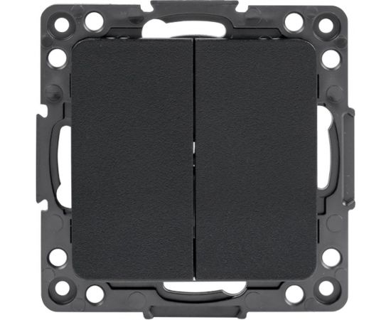 Механизм 2-клавишного выключателя EKF PROxima Стокгольм 10А, черный EZV10-023-10 