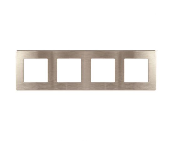 Рамка для розеток и выключателей ЭРА Серия 12 12510404 на 4 поста, Сатин, шампань Б0052532 