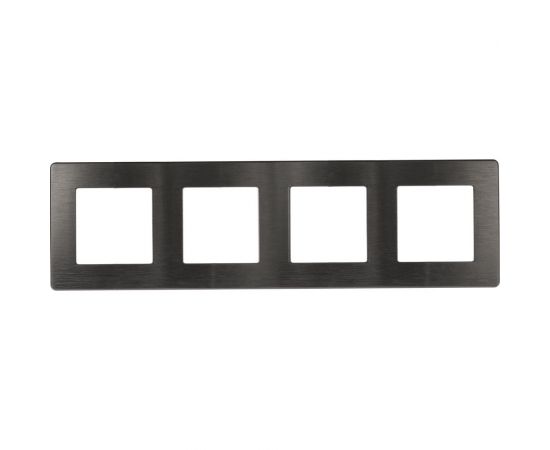 Рамка для розеток и выключателей ЭРА Серия 12 12510412 на 4 поста, сатин, графит Б0052535 