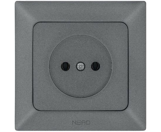 Розетка NE-AD без заземления, керамика, 16А, 250В, Aras, Графит, 93-121-02-P 