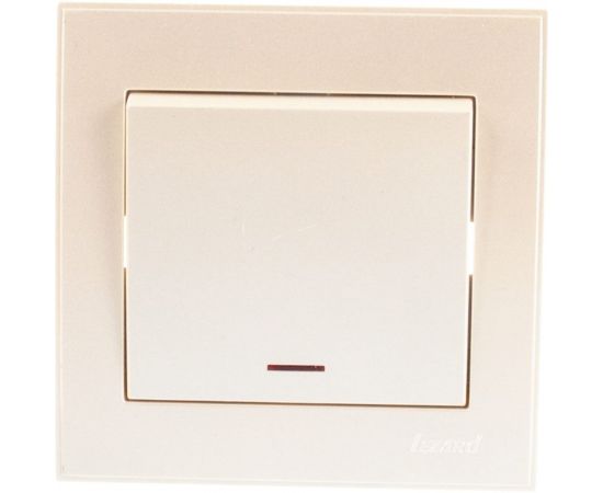 Выключатель с подсветкой LEZARD RAIN жемчужно-белый металлик 703-3030-111 