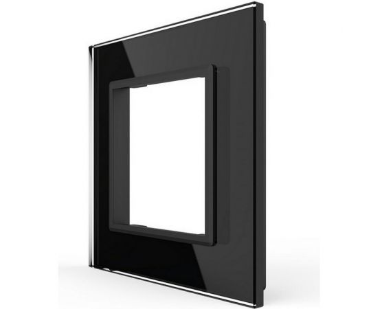 Рамка для розетки LIVOLO 1 пост, цвет черный, стекло BB-C7-SR-12 