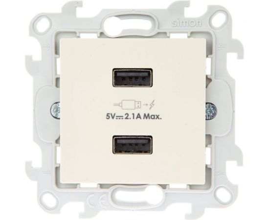 Зарядное устройство Simon розетка 2хUSB, сл кость 2411096-031 