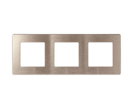 Рамка для розеток и выключателей ЭРА Серия 12 12510304 на 3 поста, Сатин, шампань Б0052522 