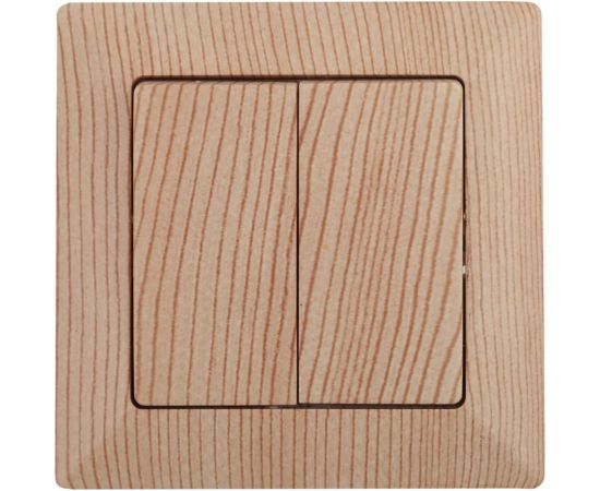Двойной выключатель Intro 410411 10А, 250В, СУ, Solo, сосна 200 Б0043290 