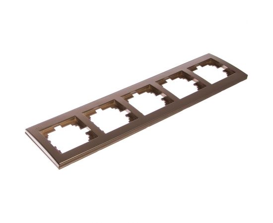 Пятиместная горизонтальная рамка LEZARD RAIN с вст. цв. бронза матовый 703-3131-150 