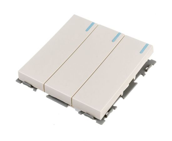 Трехклавишный проходной переключатель CGSS, бежевый Практика PL-W103-PBGG 