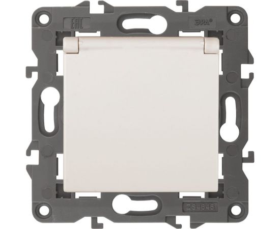 Розетка со штор. с крышкой ЭРА Elegance 2P+E Schuko, 16A-250В, IP20 сл.кость 14-2103-02 Б0034279 