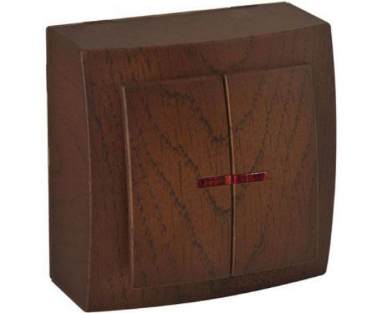 Выключатель NILSON 2ОП с подсветкой орех Themis wood 26271004 