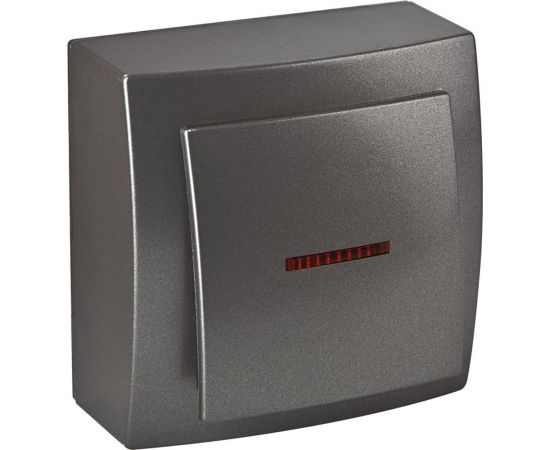 Выключатель NILSON 1ОП с подсветкой антрацит Themis metallic 26161002 