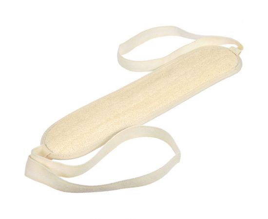 Овальная мочалка из люфы Банные Штучки лента с х/б ручками, 38х9 см, 96х9 см с ручками 40056 