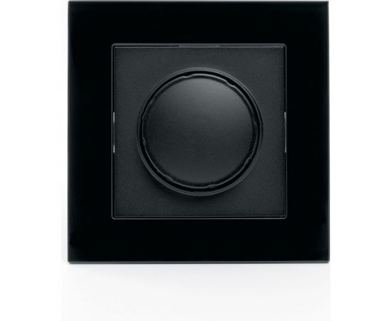 Диммирующий выключатель STEKKER 250В, 500W, серия Катрин, со стеклянной рамкой, черный 39508 